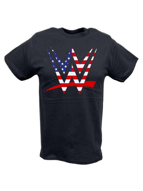 WWE Logo American Flag Americana T-Shirt - Classic Wrestling Graphic Tee