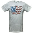 thumbnail image 1 of WWE Logo American Flag Mens Lightweight White T-shirt 4XL, 1 of 4