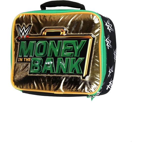 WWE Lunch Box Money In The Bank Insulated Tote Bag Full-Zip Closure 9"