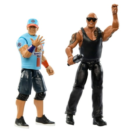 WWE Main Event Championship Showdown 2-Pack The Rock vs John Cena Action Figures & Accessory, Series #19