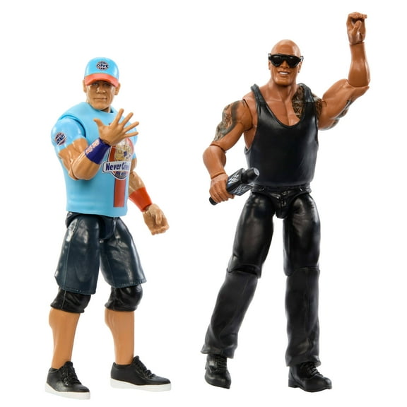 WWE Main Event Championship Showdown 2-Pack The Rock vs John Cena Action Figures & Accessory, Series #19