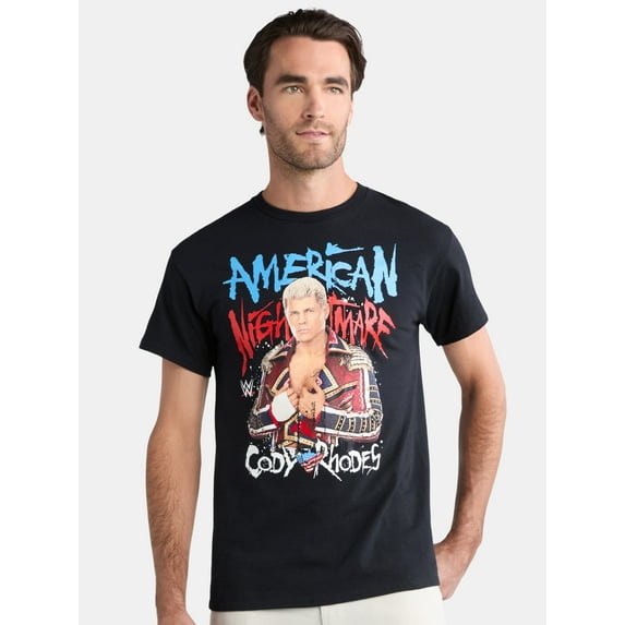 WWE Men's and Big Men's American Nightmare Cody Rhodes Graphic Tee, Sizes S-3XL
