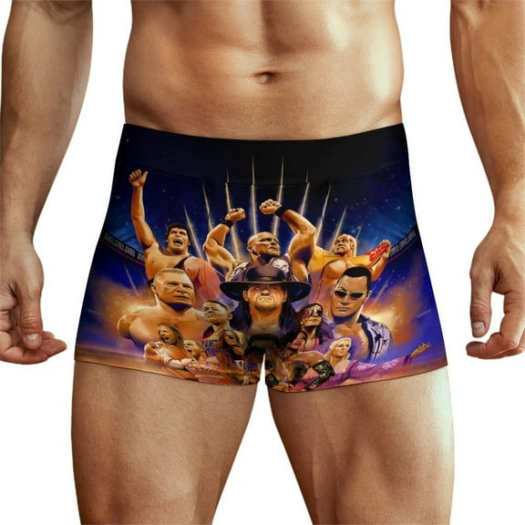WWE Mens Boxer Briefs Soft Breathable Underwear Stretch Trunks for Boys