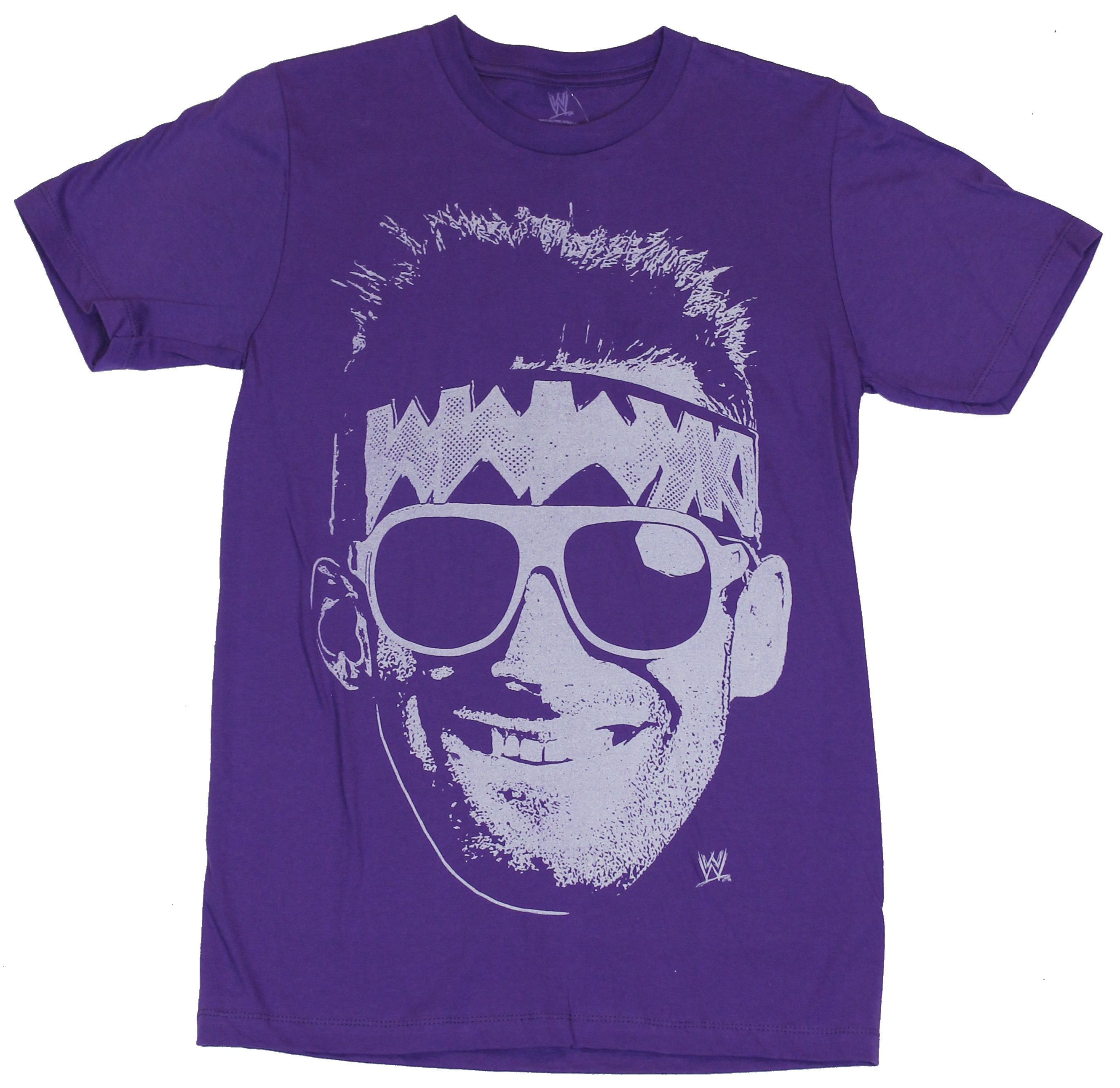 Official WWE Zack Ryder Funny Face Men's T-Shirt, High Quality 100% Cotton,  Short Sleeve, Size Large, Purple, USA Origin - Walmart.com