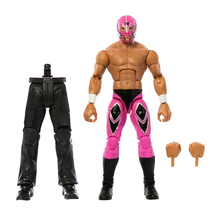 WWE Monday Night War Elite Collection Rey Mysterio Action Figure with Accessories, Build-a-Figure Parts