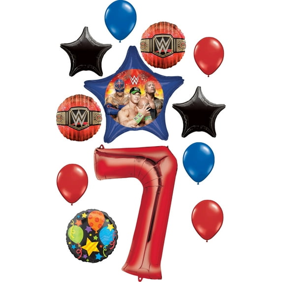 WWE Party Supplies 7th Birthday Balloon Bouquet Decorations