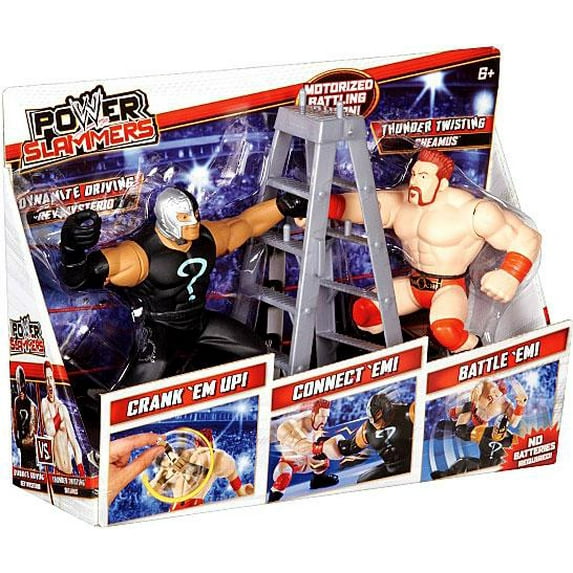 WWE Power Slammers Starter Pack, Sheamus and Rey Mysterio with Ladder