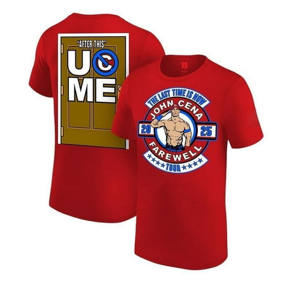 WWE Red John Cena Farewell Tour T-Shirt Gift for Fans,Red Color,Size M