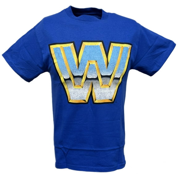 WWE Retro Logo Mens Royal Blue T-shirt XL