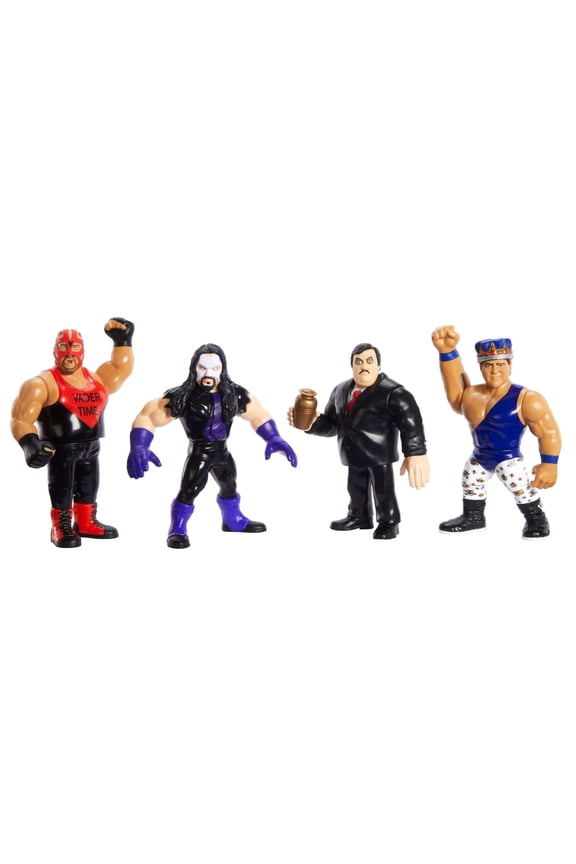 WWE Retro Undertaker Paul Bearer Vader Jerry The King Lawler Action Figure Set, 8" x 3", (4 Pack)