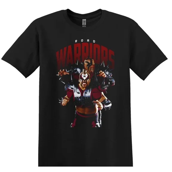 WWE Road Warriors Wrestling T-Shirt Black S-5XL ,Black Color,Size XL