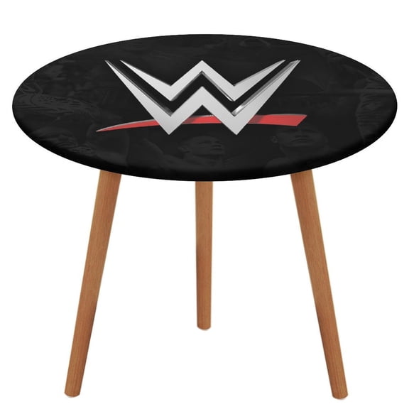 WWE Round Fitted Tablecloth with Elastic Edge,Water-Resistant Picnic Table Cover for 36-60" Round Tables for Dinner, Outdoor, Patio