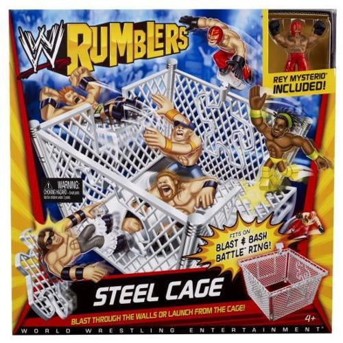 WWE Rumblers Mini Steel Cage Ring Acton Figure Play Set