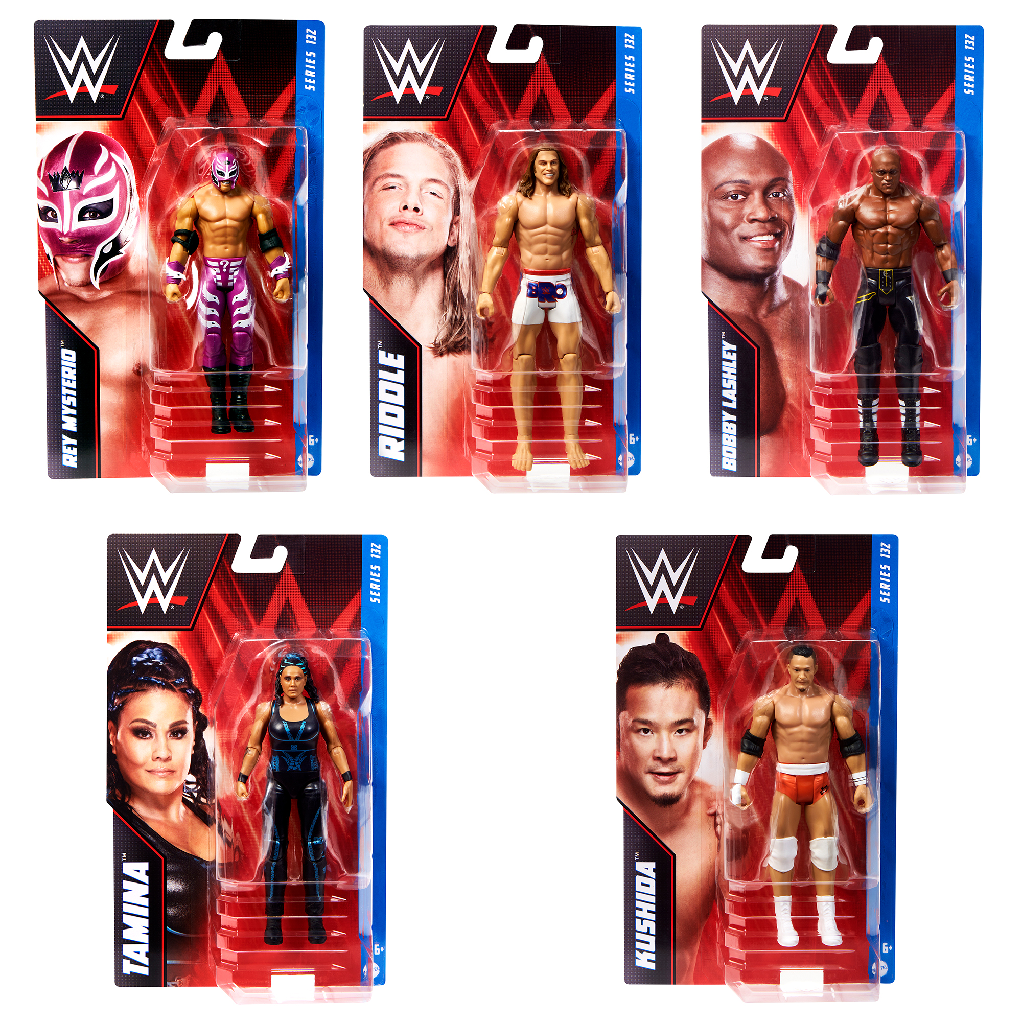 WWE Series 132 Complete Set of 5 Mattel WWE Toy Wrestling Action