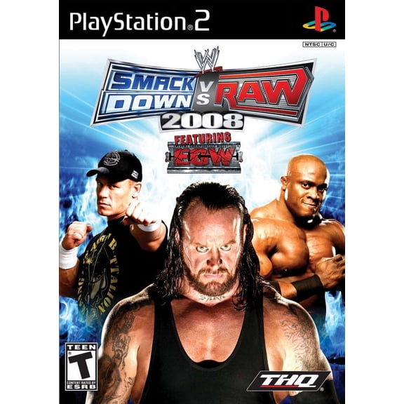 Restored WWE Smackdown Vs Raw 2008 PlayStation 2 Fighting Video Game