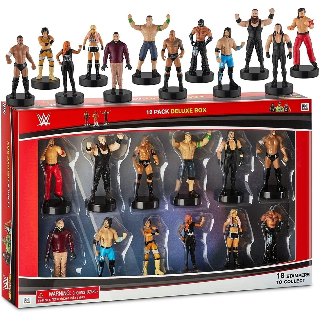 WWE Stamper Figures 12pk Undertaker John Cena Cake Toppers PMI International