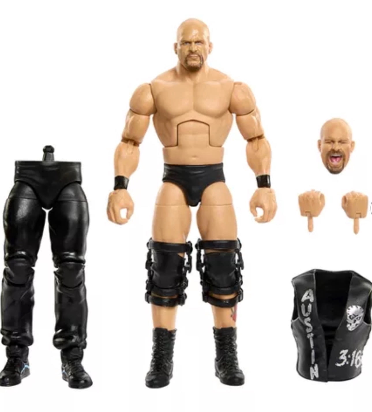 WWE Stone Cold Steve Austin Action Figure with Accessories – 6-Inch Wrestling Collectible