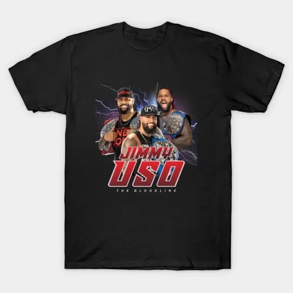 WWE The Bloodline Jimmy Uso Black T-Shirt 2025
