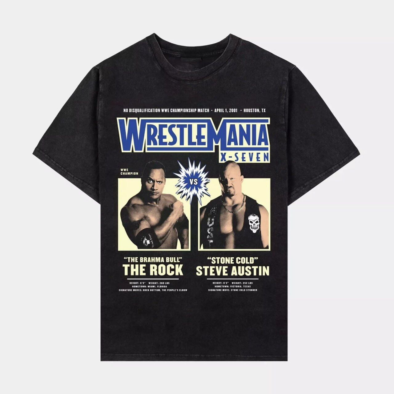 WWE The Rock vs. Stone Cold Steve Austin TShirt Hoodie Wrestlemania