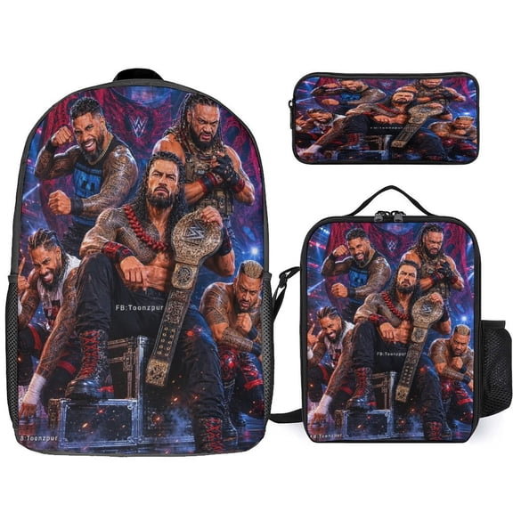 WWE Theme Backpack lightweight and durable laptop bag stylish 3D-print backpack