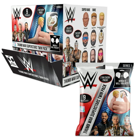 WWE Thumb Wars Superstars 2Pk, Competitive Thumb Wrestling Action Figures, Children Ages 3+