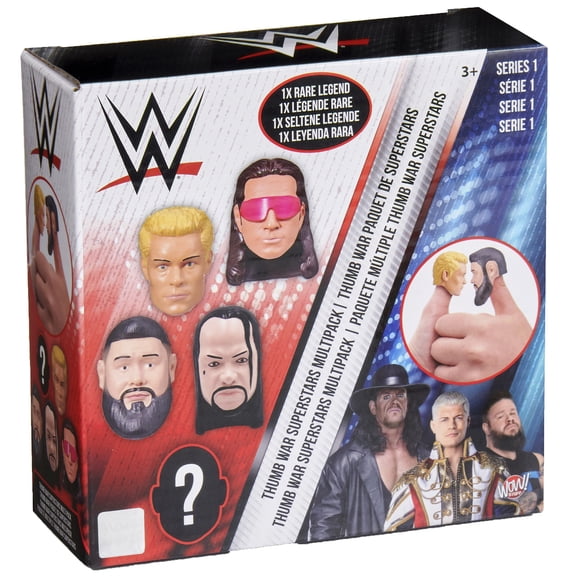 WWE: Thumb Wars: Superstars Multipack - 5 Characters, 1.5" Finger Wrestling Champions, Mini Competitive Pinning Battle, Novelty Toy, Kids-Fans Age 3+