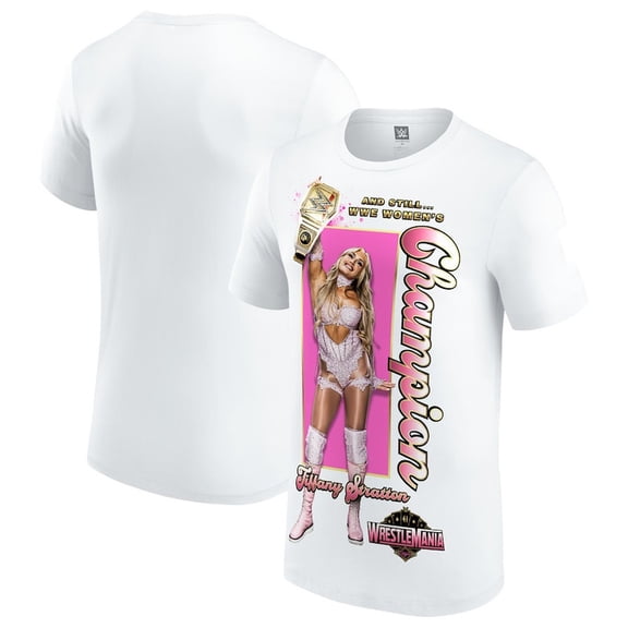 WWE Tiffany Stratton “Women’s Champion” T-Shirt – WrestleMania Edition – Pink Glam Graphic Tee ,White Color,Size 2XL