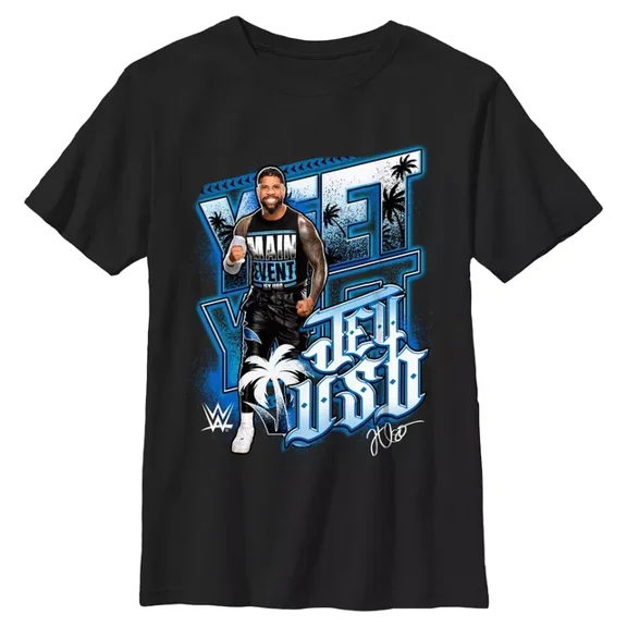 WWE Tropical Jey Uso Black T Shirt 2025 ,Black Color,Size XL