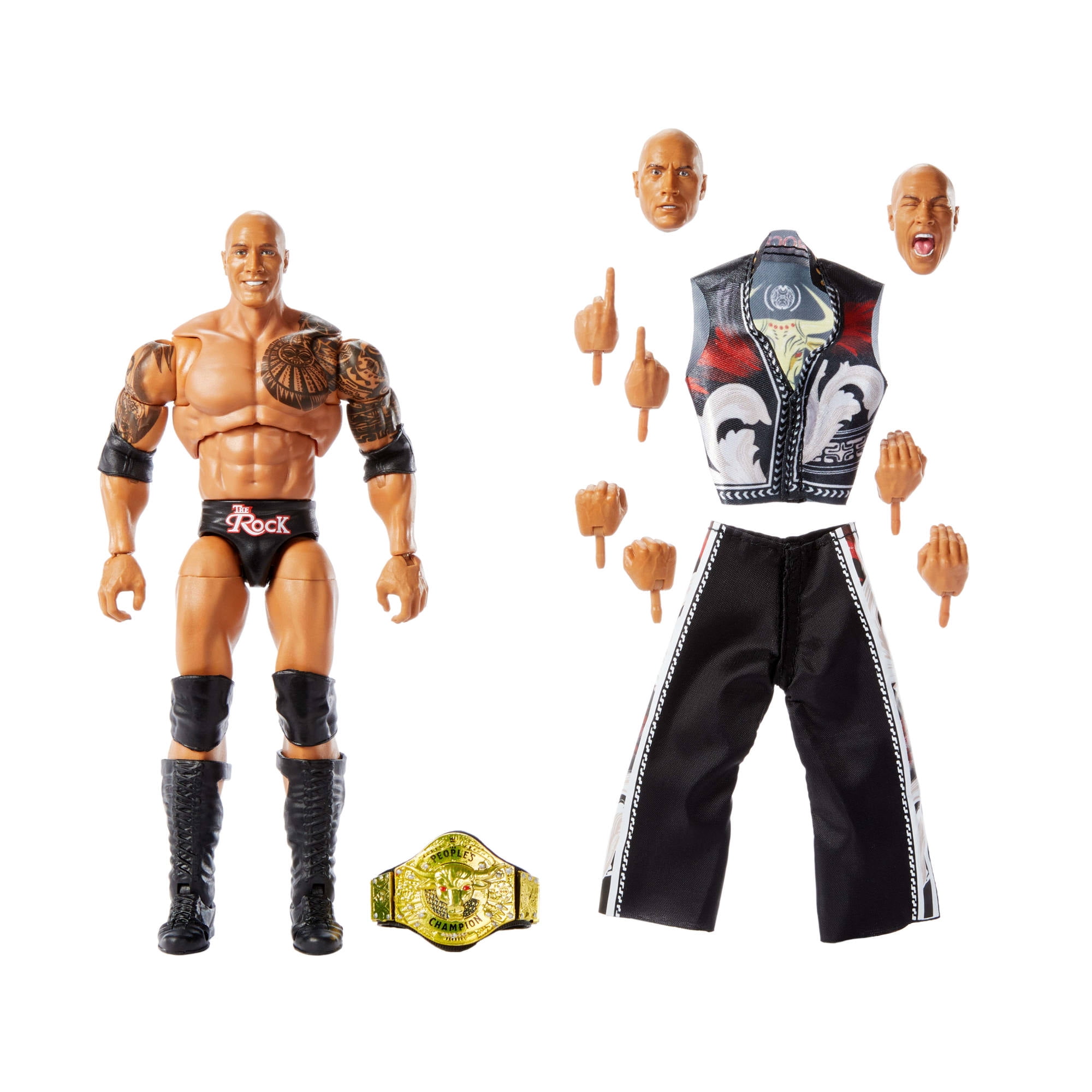 WWE Ultimate Edition The Rock Action Figure \u0026 Accessories Set, 6-inch Collectible