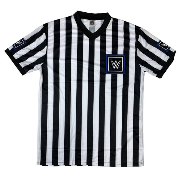 WWE V Neck Short Sleeve Blue Logo Stripes, T-Shirt (Men's)
