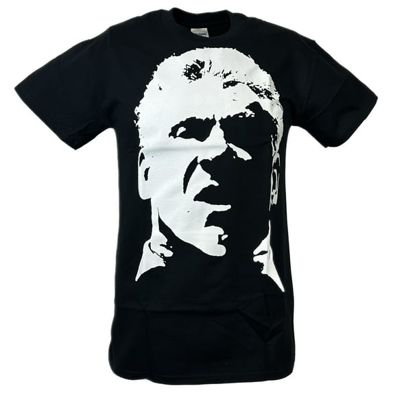 Vince McMahon White Face Profile Mens Black T-shirt L