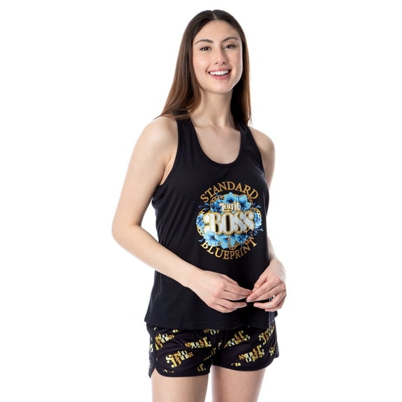 WWE Womens' Wrestling Sasha Banks Legit Boss Pajama Set Short Tank Top