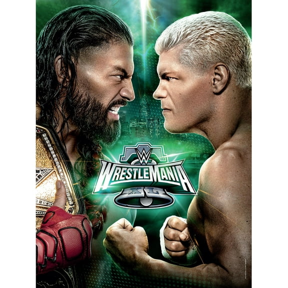 WWE WrestleMania 40 18" x 24" Roman Reigns vs. Cody Rhodes Match-Up Graphic Photograph