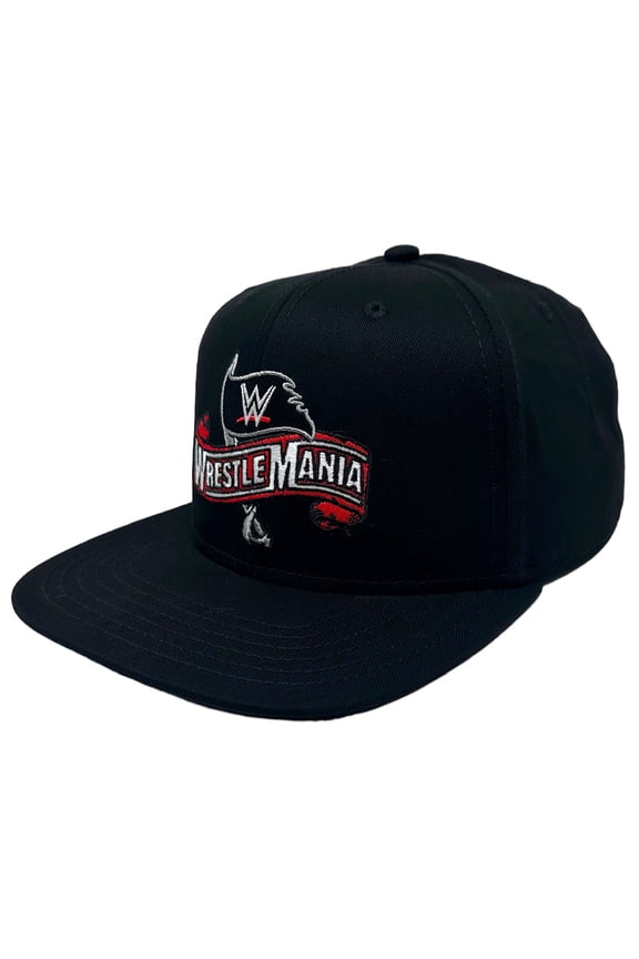 WrestleMania Men's Hat Embroidered Tampa Bay Flag Snapback Cap in Black