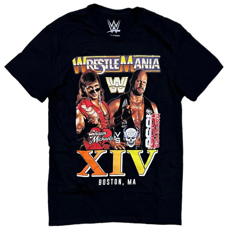WWE WrestleMania XIV Men's T-Shirt Shawn Michaels Vs Stone WWE WrestleMania XIV Men's T-Shirt Shawn Michaels Vs Stone