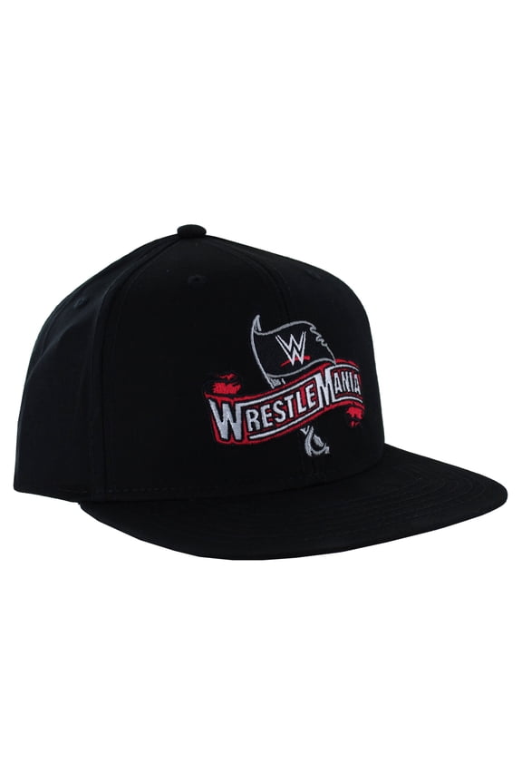 WWE Wrestlemania 36 Tampa Bay Snapback Hat, Black, One Size