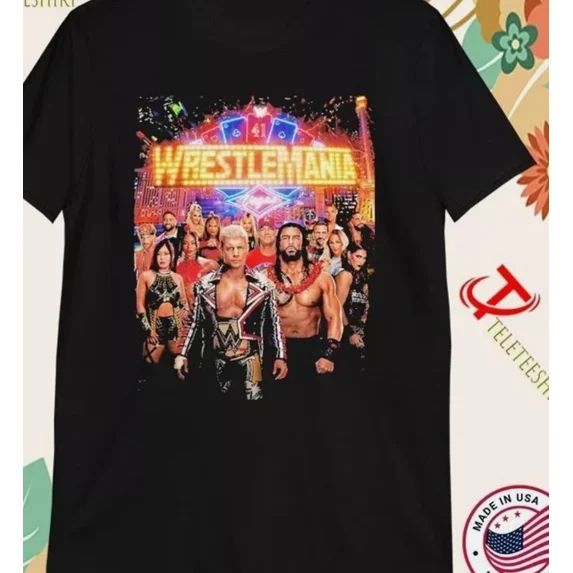 WWE Wrestlemania 41 2025 Las Vegas T-Shirts, Shirt 2025 Size S-5XL ,Black Color,Size 3XL