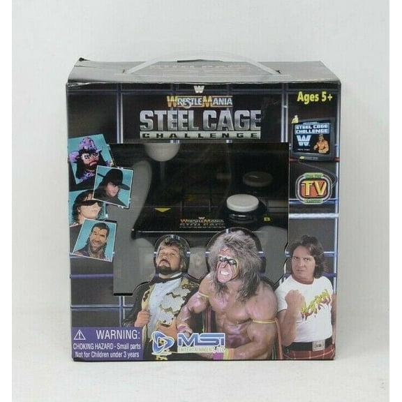 WWE Wrestlemania Steel Cage Challenge Plug & Play Game WWF 25th Anniversary