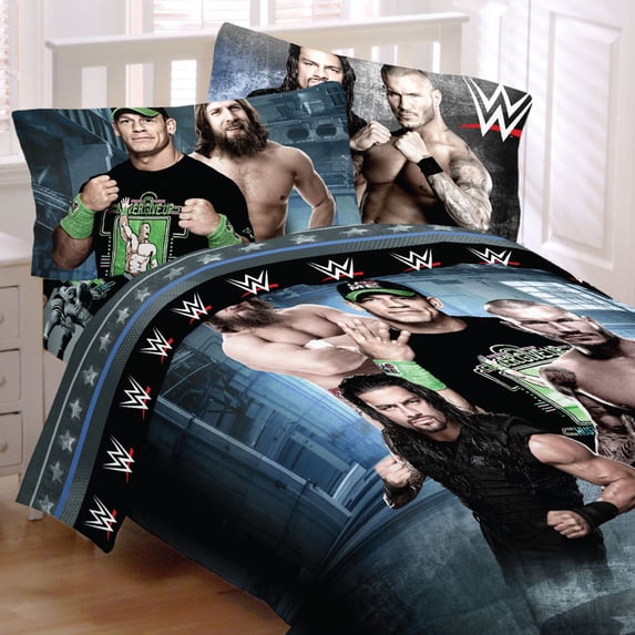 WWE Wrestling Bedding Set John Cena Industrial Strength Comforter and Sheet Set