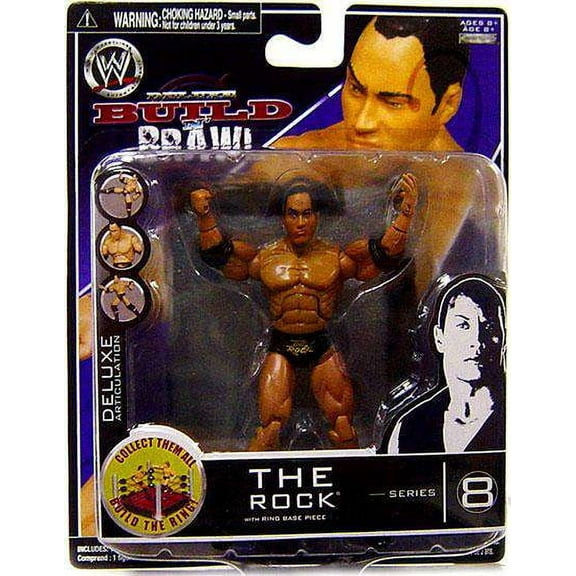 WWE Wrestling Build N' Brawl Series 8 The Rock Action Figure
