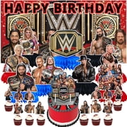 WWE Wrestling Party Decorations Centerpieces Honeycomb Table Toppers Backdrop Birthday Party Decor Supplies Banner