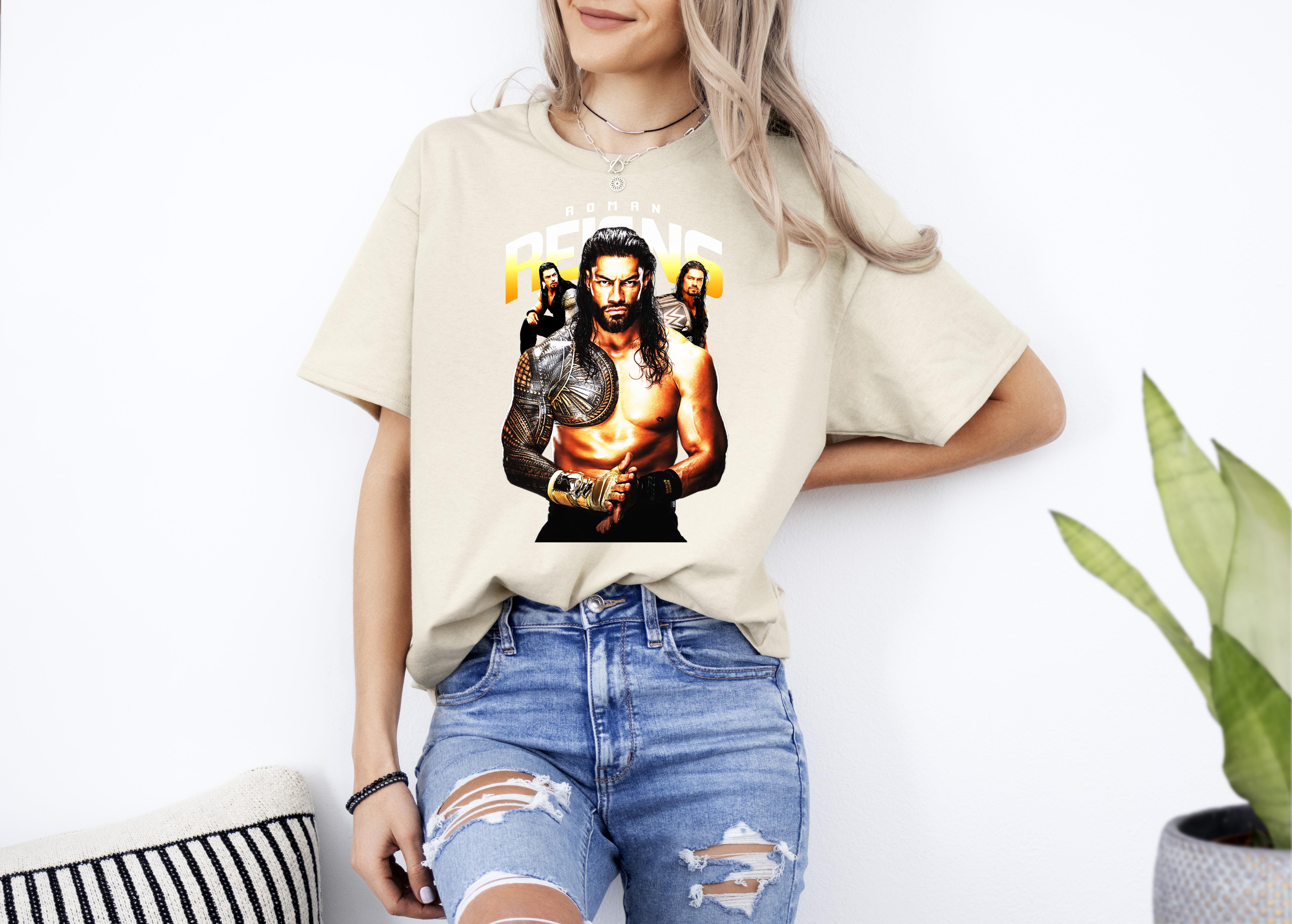 WWE Wrestling SUPERSTARS ROMAN REIGNS Heavy Cotton Quality TShirt Up