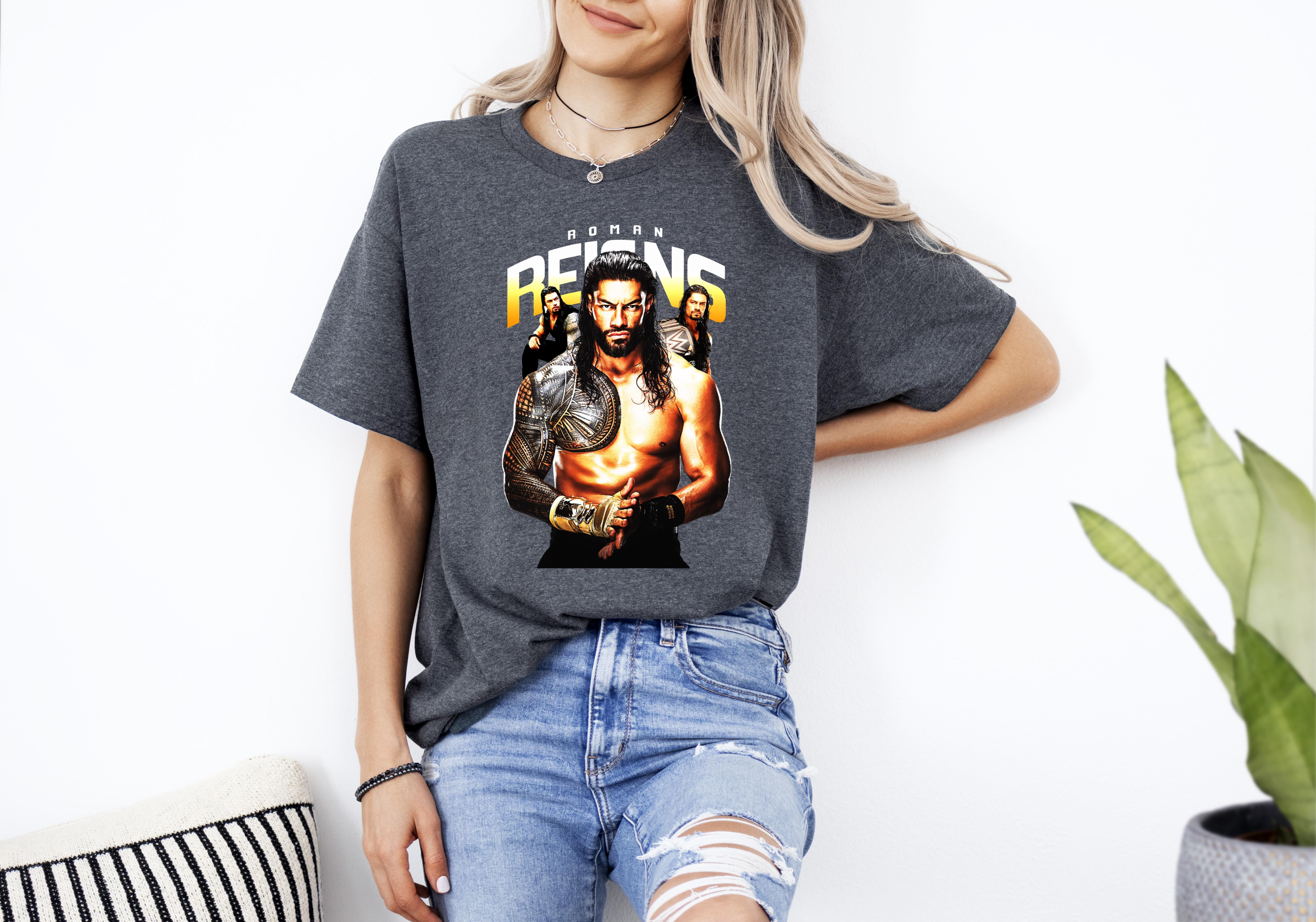 WWE Wrestling SUPERSTARS ROMAN REIGNS Heavy Cotton Quality TShirt Up