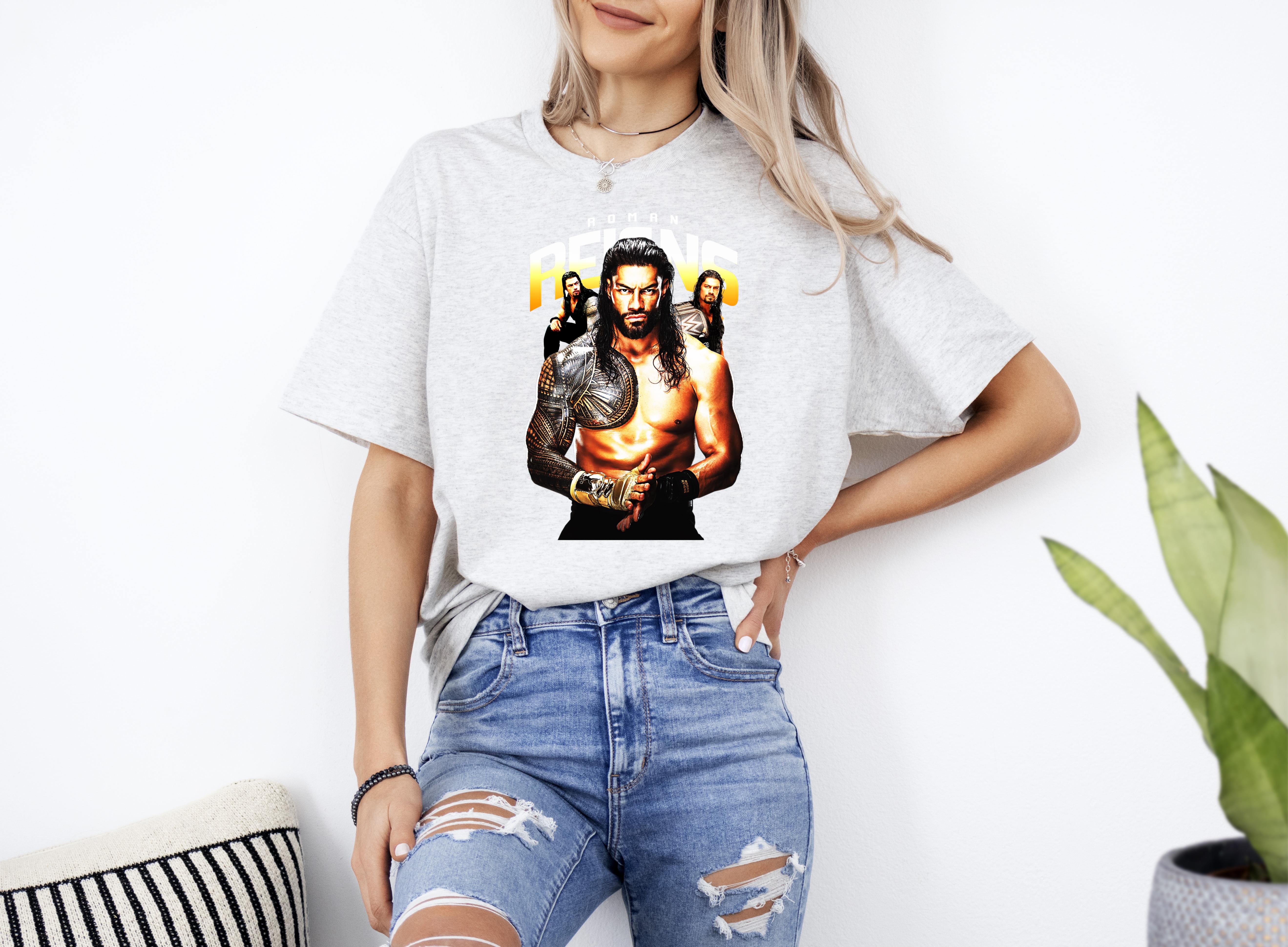 WWE Wrestling SUPERSTARS ROMAN REIGNS Heavy Cotton Quality TShirt Up