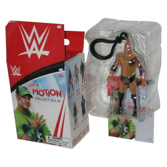 WWE Wrestling The Rock Metallic Version Chibi In Motion Bullsi Toy Mini Figure Keychain