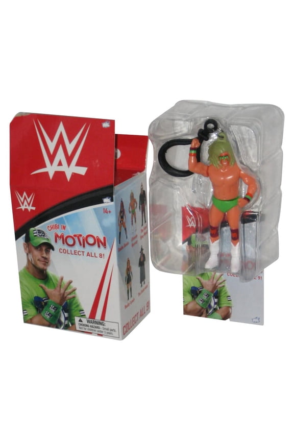 WWE Wrestling The Ultimate Warrior Chibi In Motion Bullsi Toy Mini Figure Keychain