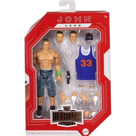WWE Wrestling Ultimate Edition John Cena Action Figure (10+ Pieces Include Swappable Heads)