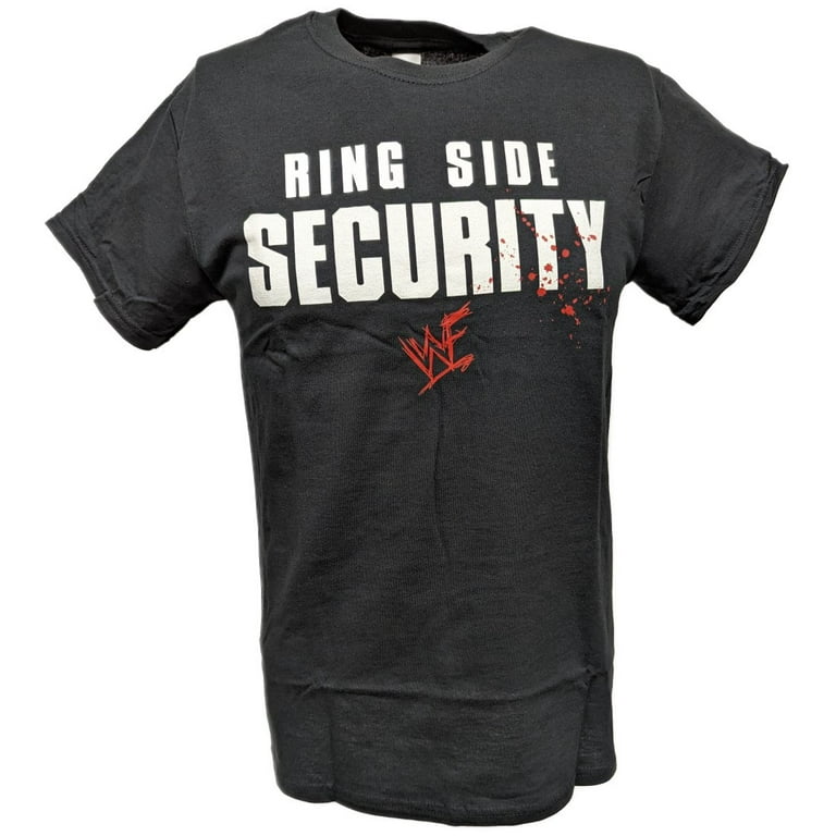 WWF Ringside Security Guard Blood Spattered Mens Black T-shirt