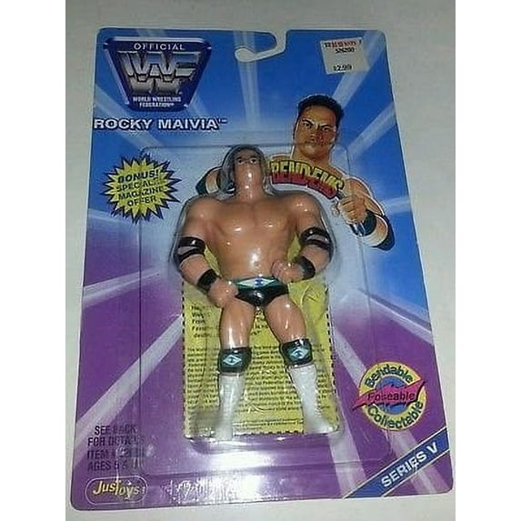 WWF The Rock Bend-Ems Series V 5 Just Toys Action Figure 1999 Bendy Bendems WWE