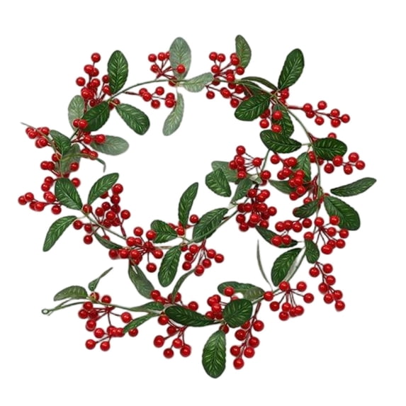 WWG Artificial Flower Garland, 180cm Stackable Christmas Garland, Realistic Silk Like Fabric with Green Leaves, Flexible Bendable Vine Garland for Mantels, Staircases, Tables, Home, Office